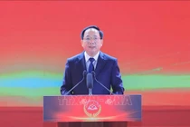 Đồng chí Trịnh Văn Quyết - Ủy viên Bộ Chính trị, Bí thư Trung ương Đảng, Trưởng Ban Tuyên giáo và Dân vận Trung ương phát biểu tại Lễ trao giải. Ảnh: TTXVN-VNA.