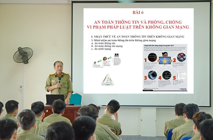Sinh viên Trường Đại học Mở Hà Nội trong một buổi học kiến thức và kỹ năng cần thiết để đảm bảo an toàn trên không gian mạng. Ảnh: website nhà trường snapedit-1751599991082.jpg