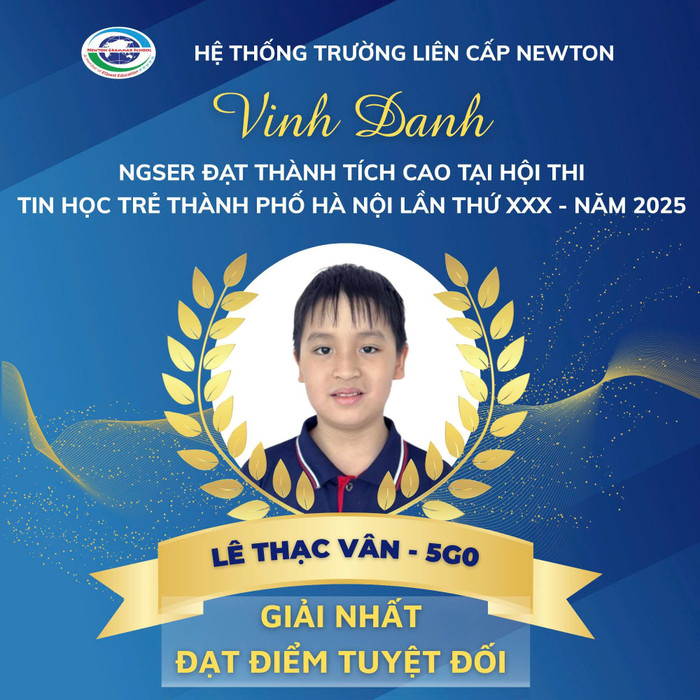Lê Thạc Vân (lớp 5G0) đã xuất sắc đạt điểm tuyệt đối tại chung kết Hội thi Tin học trẻ thành phố Hà Nội năm 2025. ab16a33f6706d3588a17.jpg