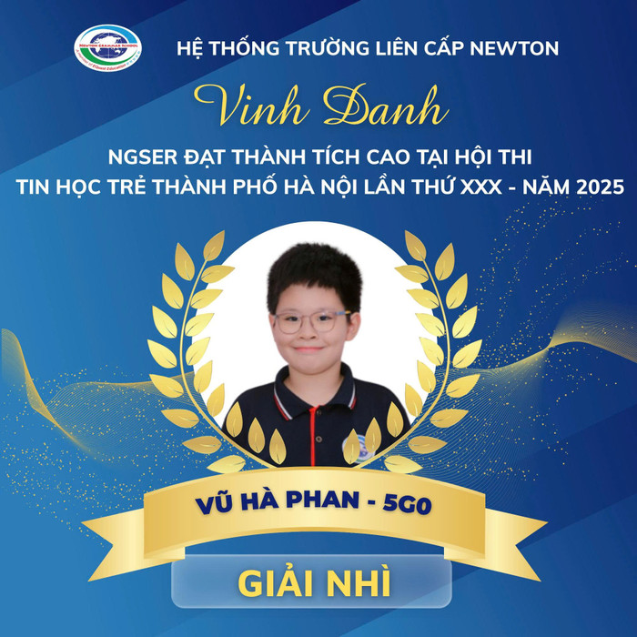 Trường Trung học cơ sở - Trung học phổ thông Newton vinh danh học sinh đạt giải Nhì. 14860ba4cf9d7bc3228c.jpg