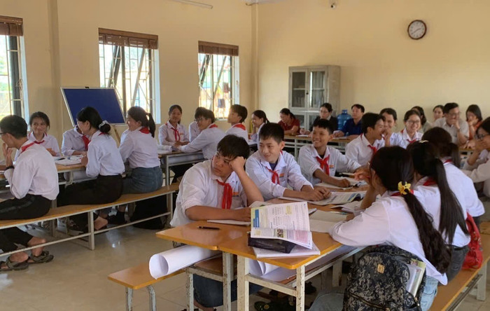 Học sinh Trường Tiểu học và Trung học cơ sở Thái Nguyên (huyện Thái Thụy, tỉnh Thái Bình) trong một tiết học. Ảnh: website nhà trường. z5992512679679-8bf5c98f95ac30bf87ffd4499634a51b1.jpg