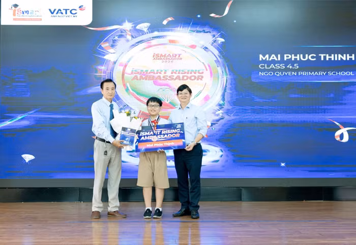 Top 3 giải Nhì chung cuộc iSMART Ambassador 2026 Khối 4 thuộc về Mai Phúc Thịnh (Tiểu học Ngô Quyền)