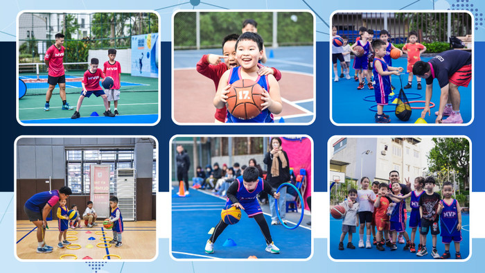 Các hoạt động của MVP Academy không chỉ khuyến khích học sinh phát triển thể chất mà còn hướng đến trải nghiệm vui nhộn, tạo sự hứng thú cho học viên. blue-modern-medical-clinic-presentation-3.png