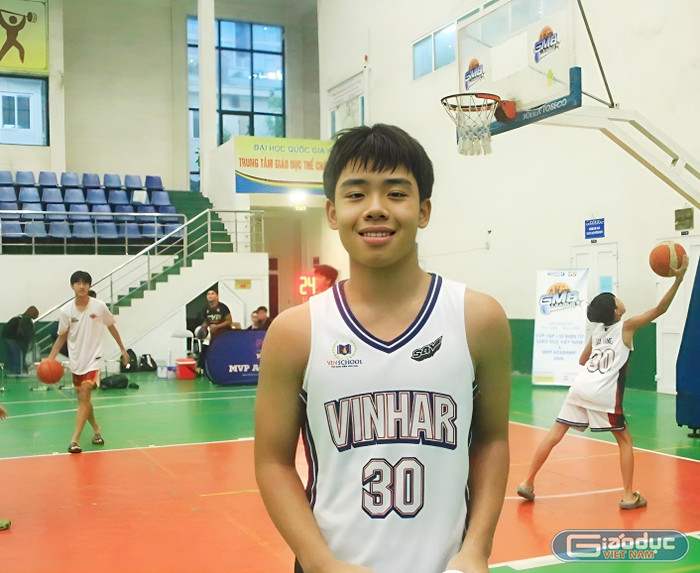 Trần Hải Anh - đội trưởng đội bóng rổ U15 nam Vinschool The Harmony. gdvn-1.jpg