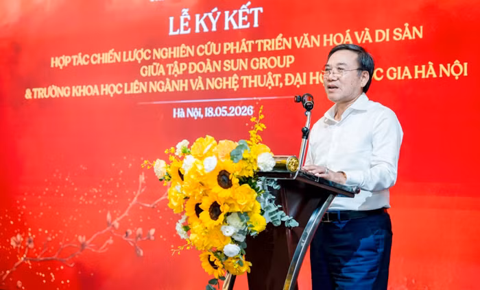 Nhà báo Trịnh Thanh Giảng – Phó Chủ tịch Hội Di sản Văn hóa Việt Nam kiêm Tổng biên tập Tạp chí Thế giới di sản phát biểu tại sự kiện.