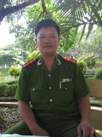 Đại úy Thành, một trong những trinh sát của trại giam Hồng Ca đã cùng đồng đội bắt Nguyên về quy án.