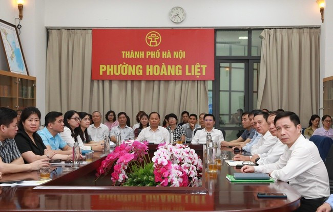 Các đại biểu dự tại điểm cầu phường Hoàng Liệt. Ảnh: Hanoi.gov.vn