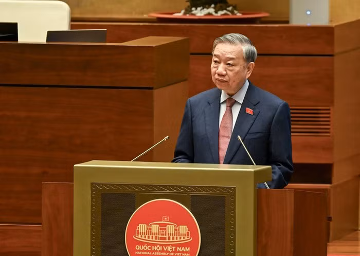Tổng Bí thư Tô Lâm phát biểu chỉ đạo tại phiên khai mạc Kỳ họp thứ Nhất, Quốc hội khóa XVI sáng 6/4. Ảnh: VGP