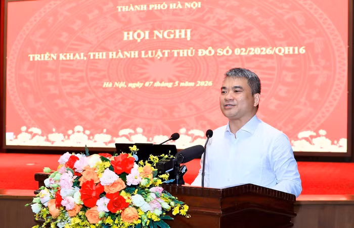 Thứ trưởng Bộ Tư pháp Nguyễn Thanh Tú quán triệt các nội dung chính của Luật Thủ đô năm 2026. Ảnh: HNP.