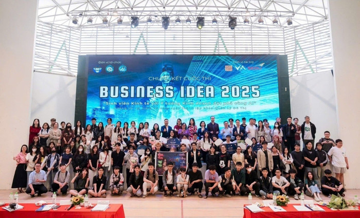 Sinh viên nhóm ngành Kinh tế tham gia cuộc thi Business Idea do Khoa Quản lý đô thị, Trường Đại học Kiến trúc Hà Nội tổ chức thường niên. Ảnh: NTCC. picture3-2074.jpg