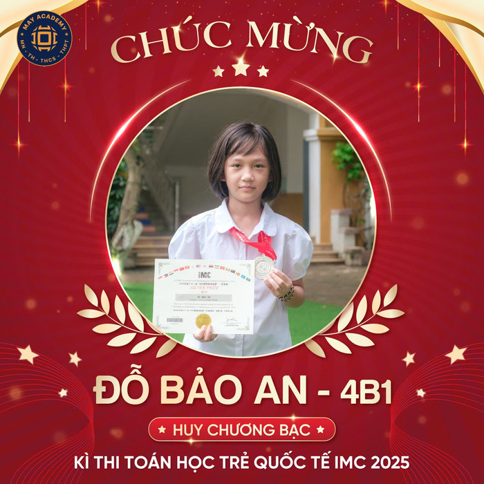 Đỗ Bảo An - học sinh lớp 4B1 của giành Huy chương Bạc IMC 2025. Ảnh: NTCC. 528009442-1314037564063629-5177898091825685656-n.jpg