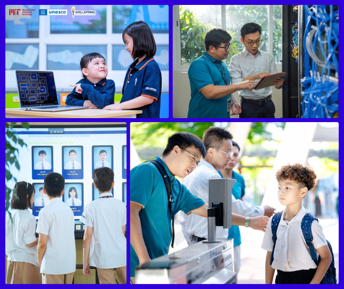 Wellspring triển khai đồng bộ các ứng dụng công nghệ thông minh và an toàn trong toàn bộ hệ thống quản lý, vận hành và giảng dạy. Ảnh: NTCC. wellspring-hanoi.png