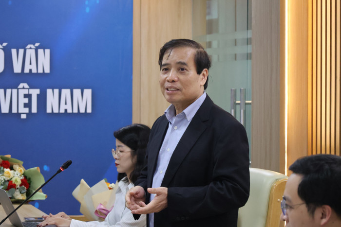 Giáo sư, Tiến sĩ Vũ Minh Khương phát biểu tại buổi lễ. Ảnh: NTCC. img-0245.jpg