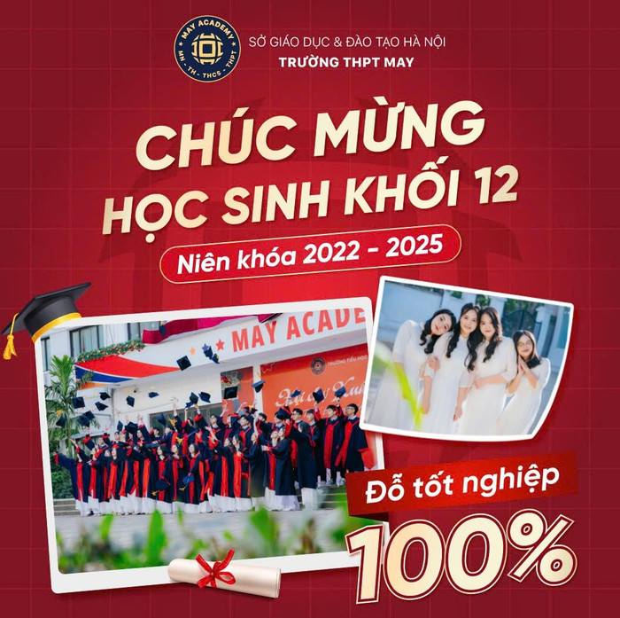 Học sinh Trường Trung học phổ thông MAY có thành tích tốt trong kỳ thi tốt nghiệp trung học phổ thông năm 2025. Ảnh: NTCC. 518294770-1267654492039782-4534630785102313568-n.jpg