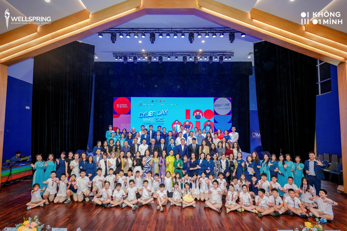 Trường Wellspring là đơn vị tiên phong hưởng ứng chiến dịch quốc gia “Không một mình - Cùng nhau an toàn trực tuyến”. Ảnh: NTCC. wellspring-giaoducnet.jpg