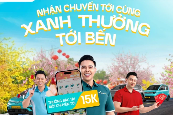 Xanh SM nâng chuẩn giữ chuyến, thưởng lớn cho bác tài nhận chuyến đều dịp Tết 2026