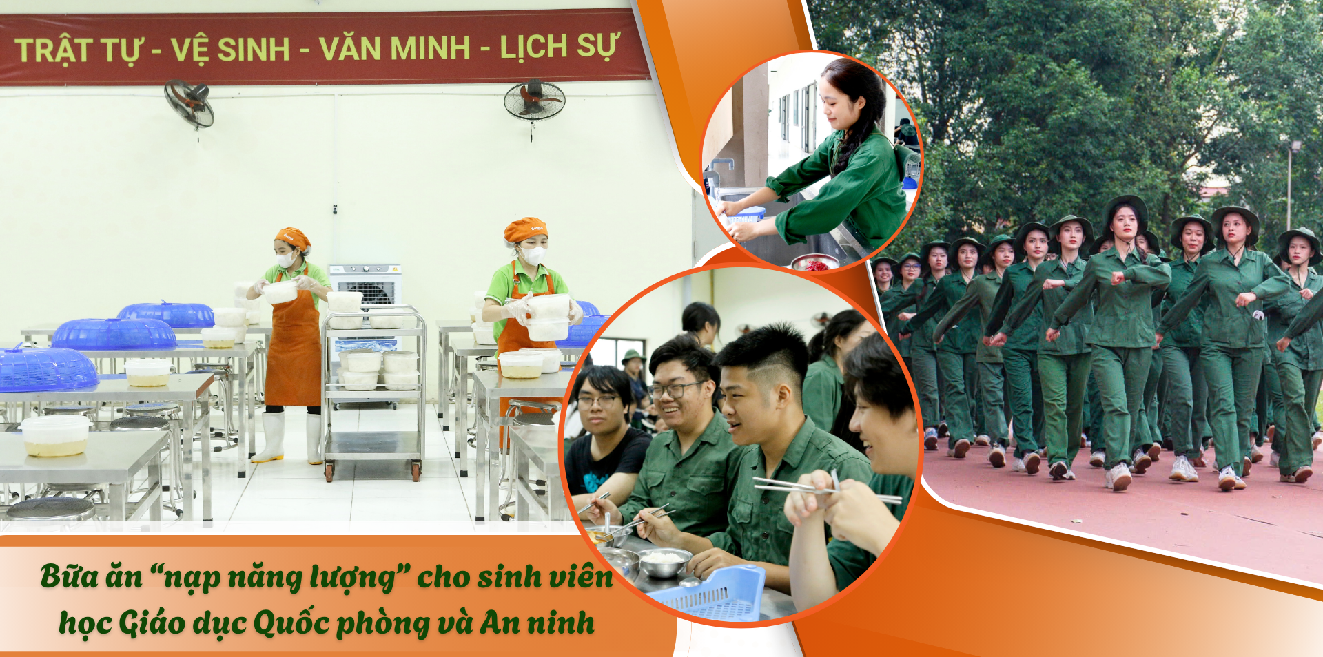 Bữa ăn “nạp năng lượng” cho sinh viên học Giáo dục Quốc phòng và An ninh