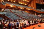 Toàn cảnh Chương trình Chào năm học mới 2025-2026 Trường Đại học Mở Hà Nội sáng ngày 12/9/2025.