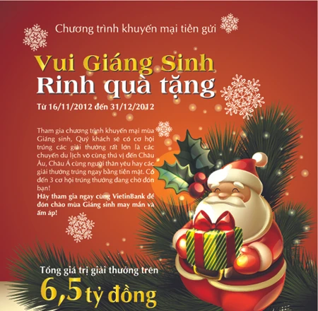 “Vui Giáng sinh – Rinh quà tặng” cùng VietinBank