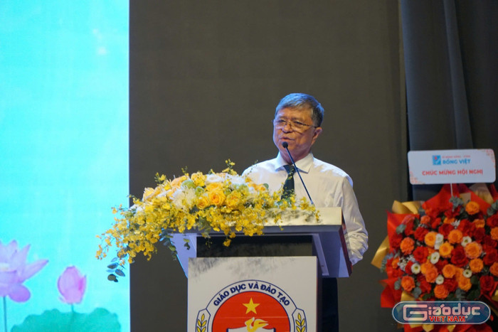 Tiến sĩ Nguyễn Văn Hiếu - Giám đốc Sở Giáo dục và Đào tạo Thành phố Hồ Chí Minh phát biểu chỉ đạo hội nghị. Ảnh: V.D. gdvn-hieuncl.jpg