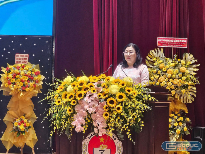 Bà Lương Thị Hồng Điệp - Trưởng phòng Giáo dục mầm non, Sở Giáo dục và Đào tạo Thành phố Hồ Chí Minh phát biểu. Ảnh: V.D gdvn-mamnondiep.jpg