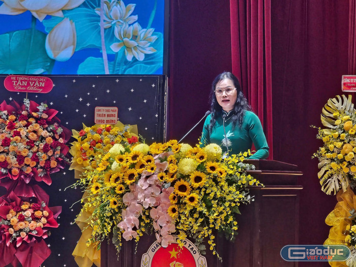 Bà Lê Thụy Mỵ Châu - Phó Giám đốc Sở Giáo dục và Đào tạo Thành phố Hồ Chí Minh phát biểu. Ảnh: V.D gdvn-mamnondiepb.jpg