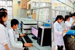 Sinh viên thực hành phân tích trong phòng thí nghiệm tại Trường Đại học Lâm nghiệp. Ảnh: NTCC