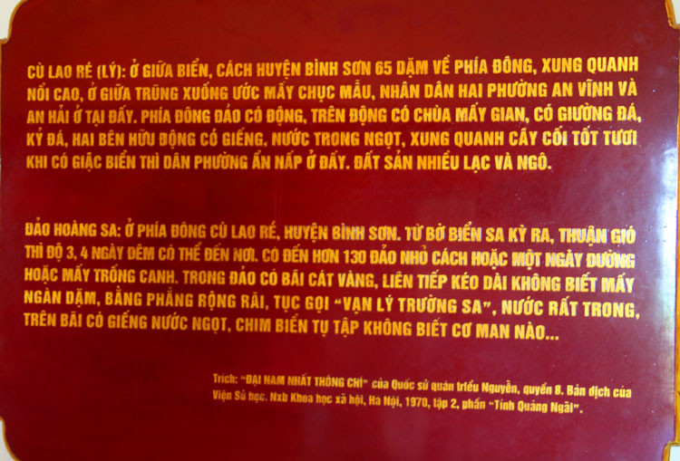 Một phần lược trích trong cuốn "Đại Nam Nhất Thống Chí" của Quốc sử quân triều Nguyễn. Một phần lược trích trong cuốn "Đại Nam Nhất Thống Chí" của Quốc sử quân triều Nguyễn.