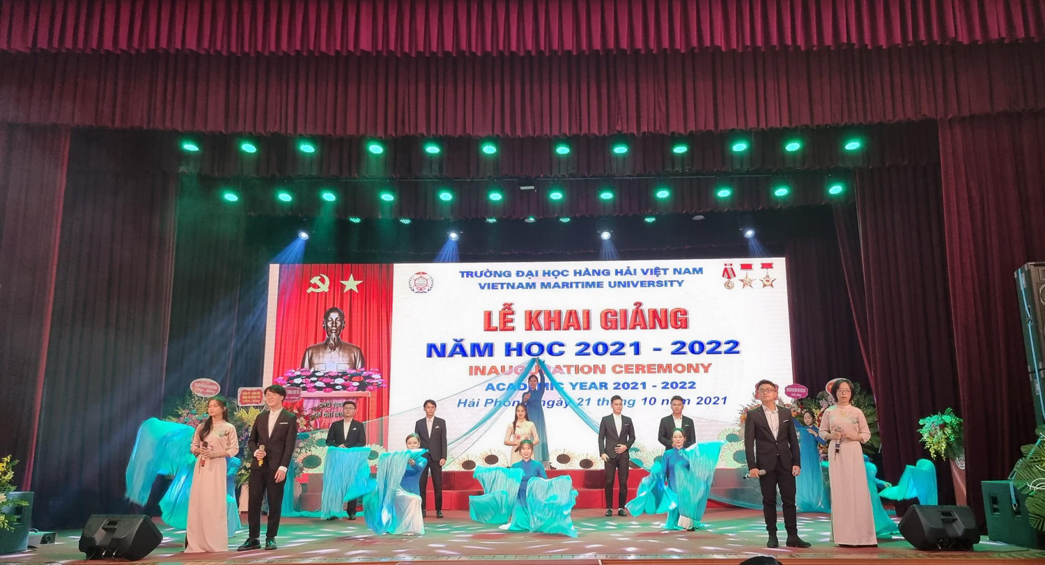 Trường Đại học Hàng hải Việt Nam tổ chức Lễ khai giảng chào đón tân sinh viên khóa 62 tựu trường (Ảnh: Phương Linh)