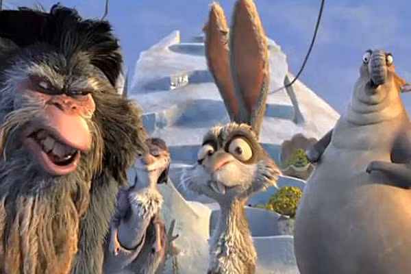 Trong Ice Age: Continental Drift lần này tiếp tục đề cập đến nhân vật chú thỏ Squint và được nam diễn vien Aziz Ansari lồng tiếng, Squint còn có biệt danh là Easter Bunny, và điều này ngay lập tức khiến người xem nghĩ đến ngày Lễ Tạ Ơn (Easter holiday), một lễ hội được khởi phát từ thế kỷ thứ 2 chứ không phải thời kỳ tiền sử như trong Ice Age. Ảnh. 20th Century Fox.