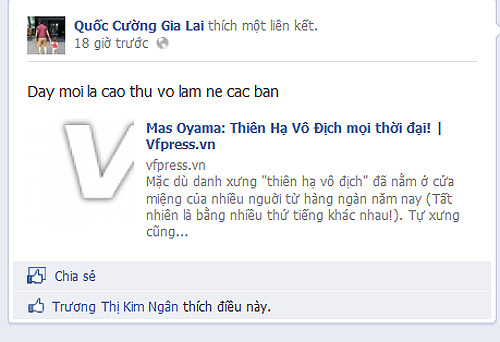 Trước tin đồn đã qua đời, đại gia Quốc Cường Gia Lai vẫn cập nhật trang cá nhân bình thường.