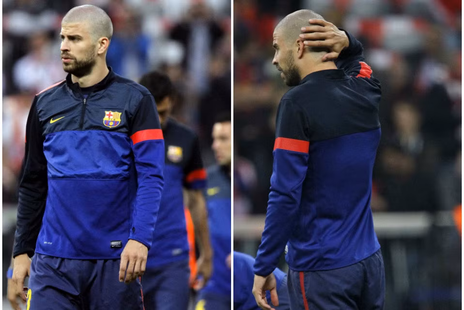 Sự giống nhau tới khó tin giữa Pique và Pep Guardiola.