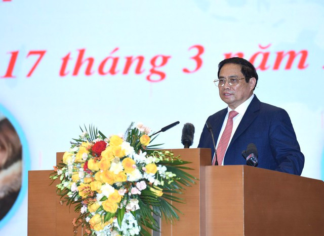 Thủ tướng Phạm Minh Chính phát biểu tại cuộc gặp mặt - Ảnh: VGP/Nhật Bắc Thủ tướng Phạm Minh Chính phát biểu tại cuộc gặp mặt - Ảnh: VGP/Nhật Bắc