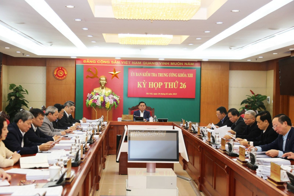 Kỳ họp thứ 26 của Ủy ban Kiểm tra Trung ương. Ảnh: ubkttw.vn
