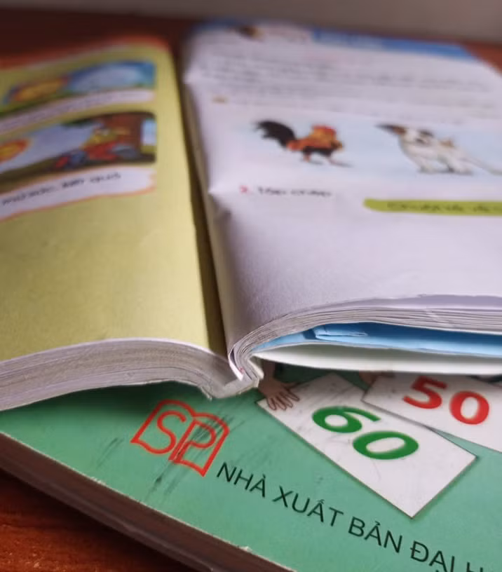 Khó khăn khi phải học sách đóng lại (Ảnh Phan Tuyết) Khó khăn khi phải học sách đóng lại (Ảnh Phan Tuyết)