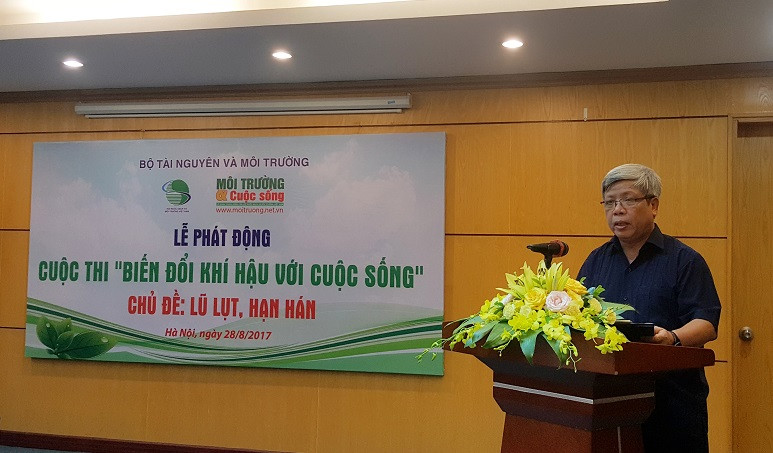 Thứ trưởng Bộ Tài nguyên và môi trường - Nguyễn Linh Ngọc phát biểu chỉ đạo tại lễ phát động cuộc thi (Ảnh: Linh Hương)