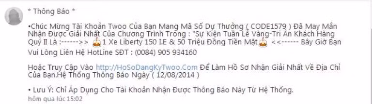 Mẫu tin nhắn kẻ xấu gửi qua tin nhắn trên trang mạng xã hội để lừa nạp thẻ cào điện thoại