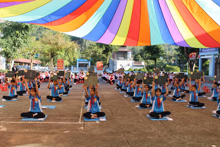 Trường Trung học cơ sở Quang Trung (Ảnh: Báo Hà Giang)