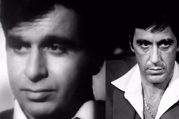 Dilip Kumar (1922) và nam diễn viên sân khấu, điện ảnh Al Pacino (1940), hai nam tài tử huyền thoại đến tứ Bollywood và Hollywood với ánh nhìn mãnh liệt và dữ dội. Cả hai người đều có cùng kiểu tóc, ngoài ra cặp môi cũng có sự tương đồng. Dilip và Al Pacino đều là những cái tên quen thuộc của các bộ phim bom tấn cũng như mang lại danh tiếng cho những tác phẩm điện ảnh có sự xuất hiện của họ. Dilip Kumar (1922) và nam diễn viên sân khấu, điện ảnh Al Pacino (1940), hai nam tài tử huyền thoại đến tứ Bollywood và Hollywood với ánh nhìn mãnh liệt và dữ dội. Cả hai người đều có cùng kiểu tóc, ngoài ra cặp môi cũng có sự tương đồng. Dilip và Al Pacino đều là những cái tên quen thuộc của các bộ phim bom tấn cũng như mang lại danh tiếng cho những tác phẩm điện ảnh có sự xuất hiện của họ.