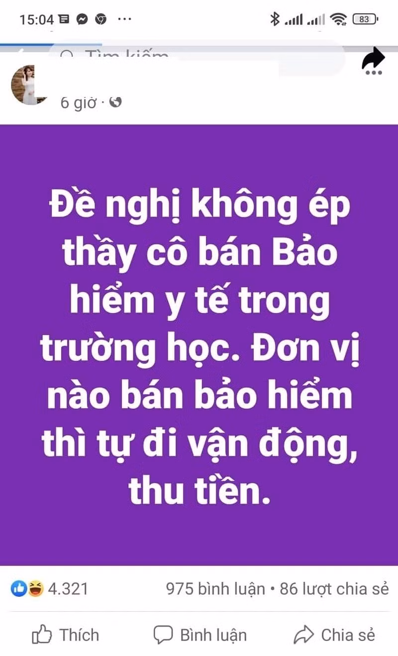 Ảnh chụp màn hình trên mạng xã hội do tác giả cung cấp