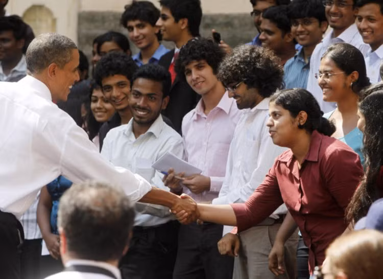 Tổng thống Mỹ, Barack Obama gặp gỡ sinh viên Ấn Độ Tổng thống Mỹ, Barack Obama gặp gỡ sinh viên Ấn Độ