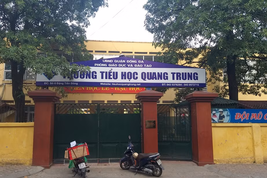Trường Tiểu học Quang Trung nơi xảy ra sự việc phụ huynh tố cô tát trò 50 cái (ảnh Trinh Phúc).