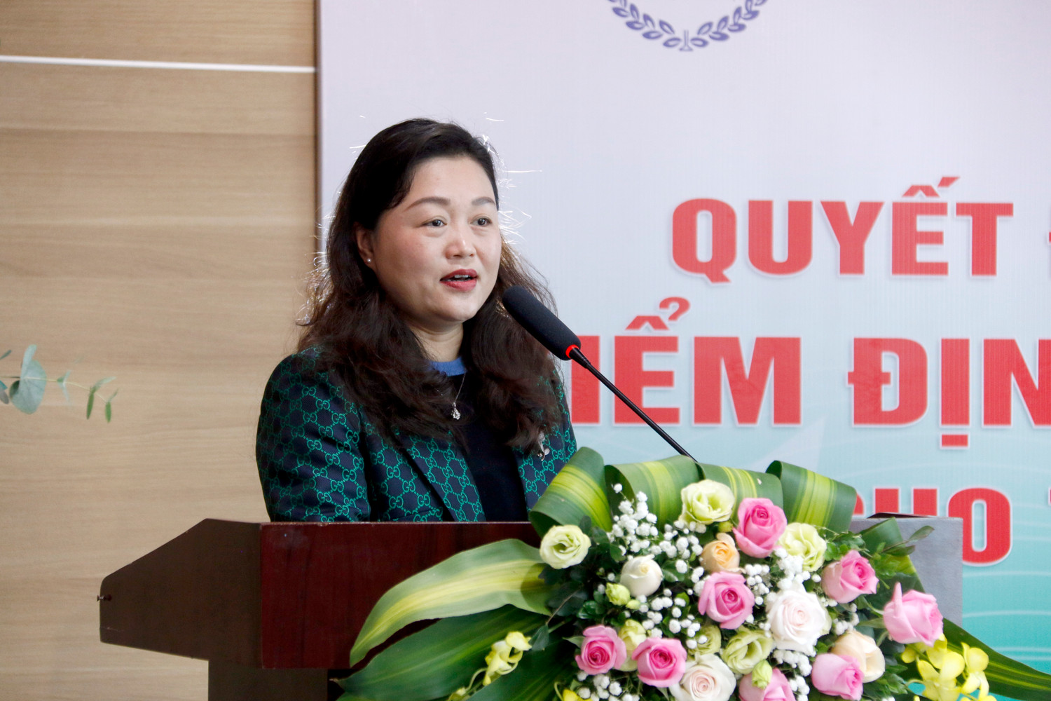 Bà Nguyễn Thị Thu Thủy - Phó chủ tịch thường trực Hiệp hội Phát triển hàng tiêu dùng Việt Nam phát biểu.