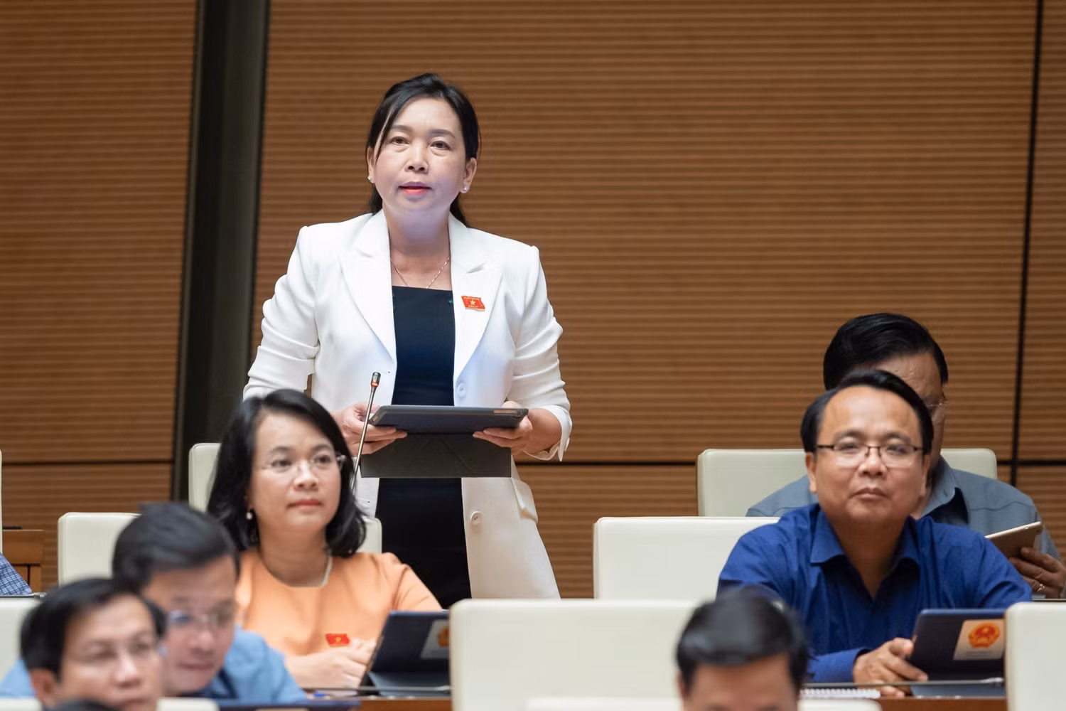 Đại biểu Lý Tiết Hạnh - Đoàn Đại biểu Quốc hội tỉnh Bình Định. Ảnh: quochoi.vn.