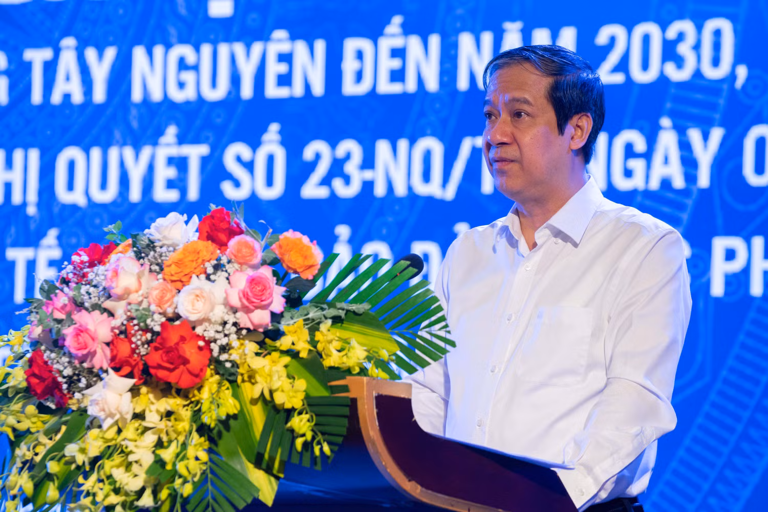 Bộ trưởng Nguyễn Kim Sơn phát biểu khai mạc Hội nghị. Ảnh: Bộ Giáo dục và Đào tạo