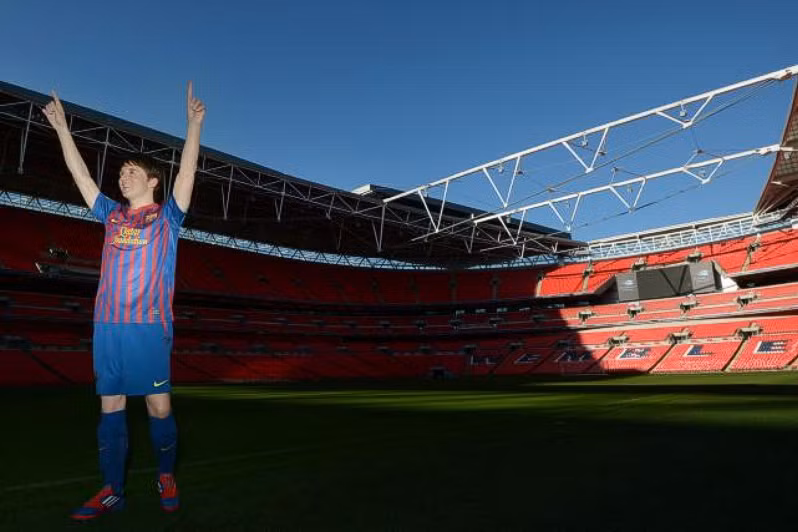 Lionel Messi ở sân Wembley