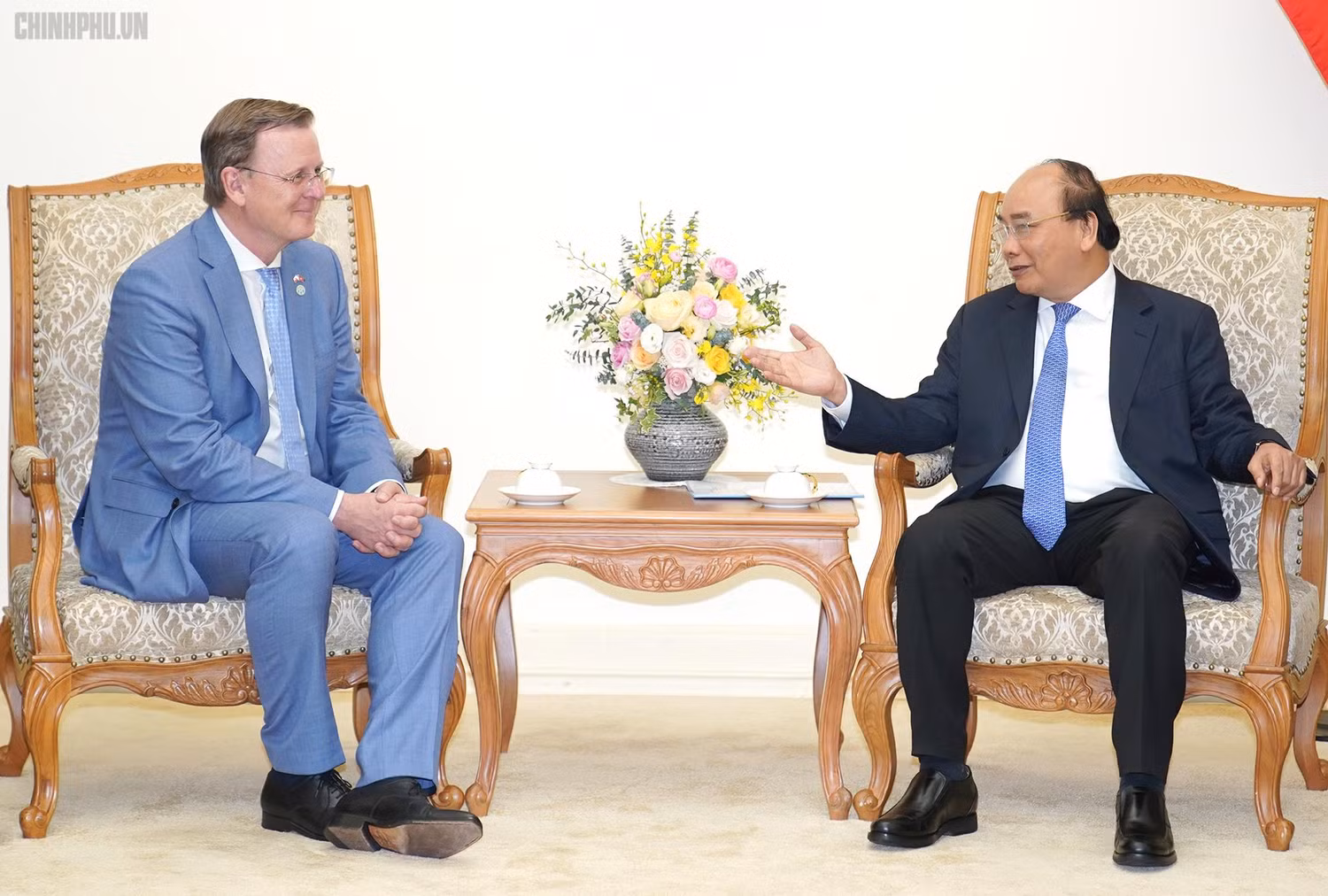 Thủ tướng Nguyễn Xuân Phúc tiếp ông Bodo Ramelow. Ảnh: VGP