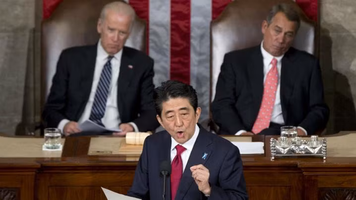 Thủ tướng Nhật Bản Shinzo Abe phát biểu tại Quốc hội Mỹ Thủ tướng Nhật Bản Shinzo Abe phát biểu tại Quốc hội Mỹ