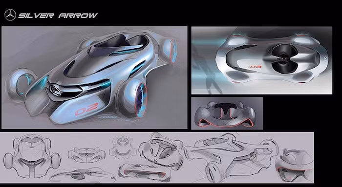 Phần bánh của Silver Arrow còn độc đáo với việc nó không có trục bánh xe (moayơ), mà thực chất nó là một vòng tròn.