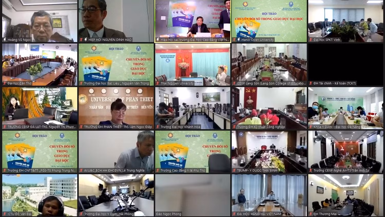 Ngày 22/10, Hiệp hội Các trường đại học, cao đẳng Việt Nam tổ chức hội thảo khoa học trực tuyến “Chuyển đổi số trong giáo dục đại học”. Ngày 22/10, Hiệp hội Các trường đại học, cao đẳng Việt Nam tổ chức hội thảo khoa học trực tuyến “Chuyển đổi số trong giáo dục đại học”.